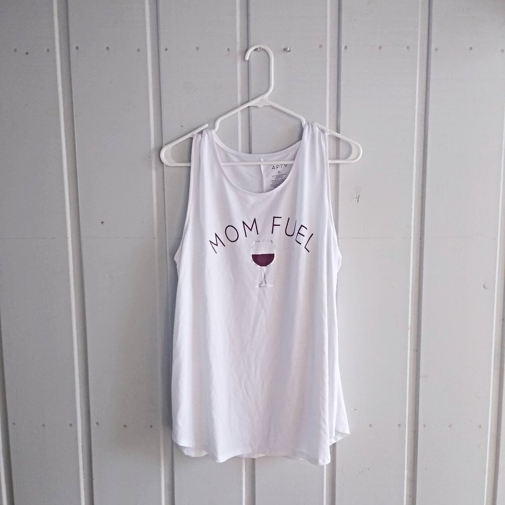XL Women's "Mom Fuel" Wine Graphic Tank